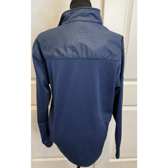 Peter Millar Women's Blue Fleece Lined 1/4 Quarter Zip Pullover Sz Large - Picture 2 of 7